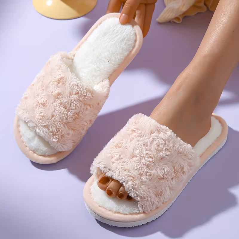 Chaussons à fleurs de rose, Chaussures pour femme vue 3