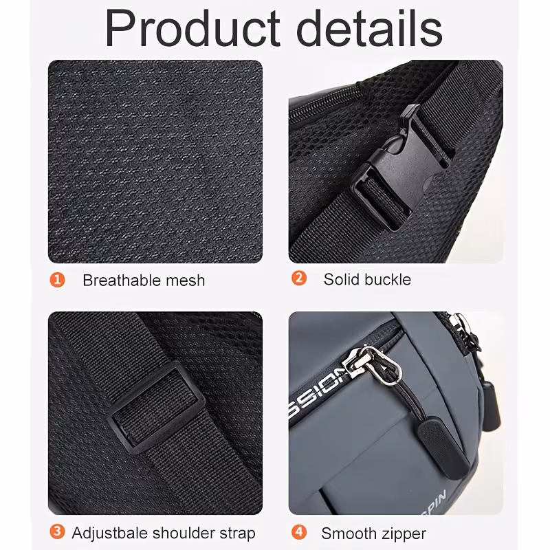 Sac Banane Polyvalent PU — Ceinture / Bandoulière / Épaule / Poitrine vue 4
