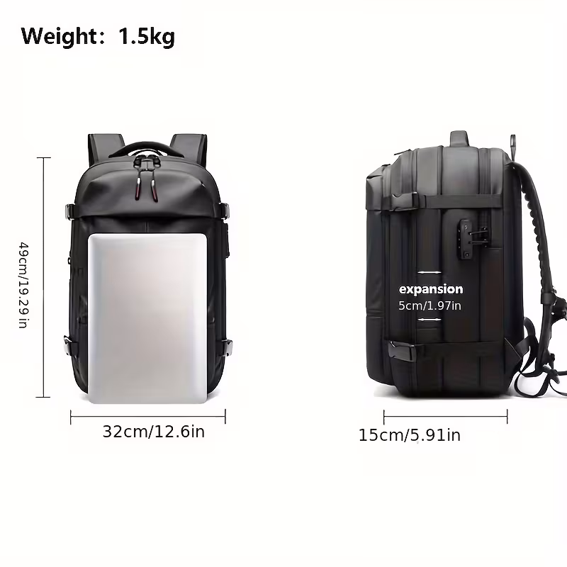 Valise Anti-Vol Extensible 60L avec Sac à Dos vue 5